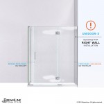 Unidoor-X 57 in. W x 30 3/8 in. D x 72 in. H Frameless Hinged Shower Enclosure in Satin Black