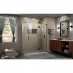 Unidoor-X 57 in. W x 34 3/8 in. D x 72 in. H Frameless Hinged Shower Enclosure in Oil Rubbed Bronze