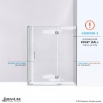 Unidoor-X 58 in. W x 34 3/8 in. D x 72 in. H Frameless Hinged Shower Enclosure in Chrome