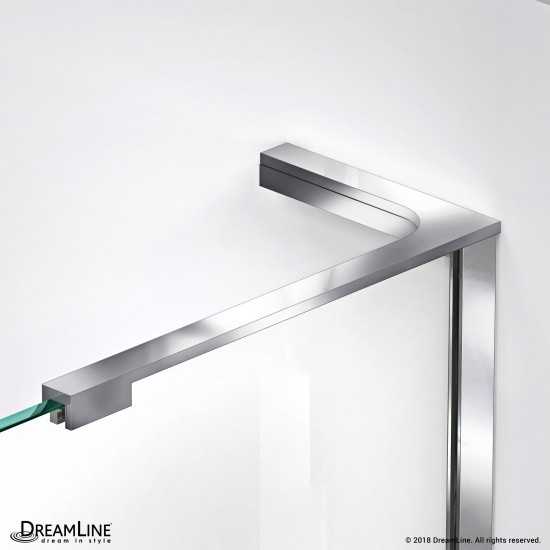 Unidoor-X 58 in. W x 34 3/8 in. D x 72 in. H Frameless Hinged Shower Enclosure in Chrome