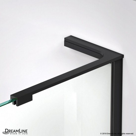 Unidoor-X 59 1/2 in. W x 30 3/8 in. D x 72 in. H Frameless Hinged Shower Enclosure in Satin Black