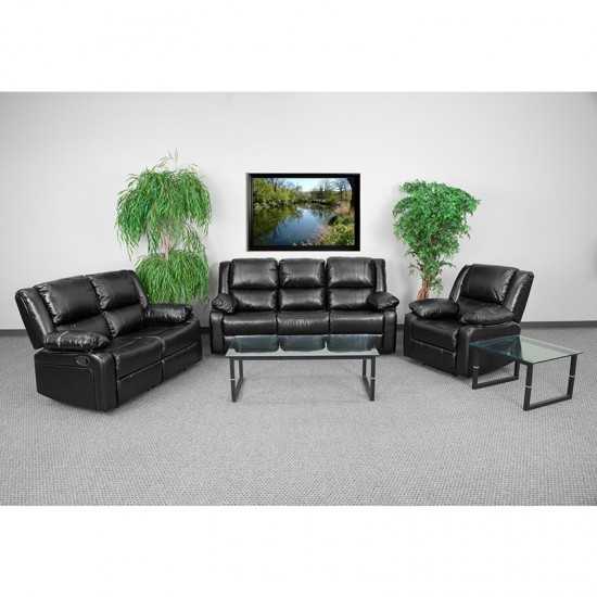 Harmony Series Black LeatherSoft Reclining Sofa Set