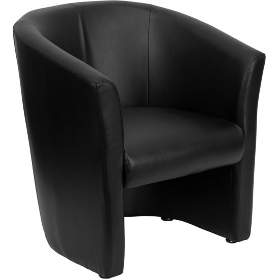 Black LeatherSoft Barrel-Shaped Guest Chair