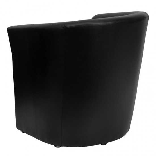 Black LeatherSoft Barrel-Shaped Guest Chair