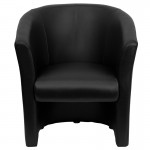 Black LeatherSoft Barrel-Shaped Guest Chair