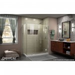 Unidoor-X 35 1/2 in. W x 30 3/8 in. D x 72 in. H Frameless Hinged Shower Enclosure in Chrome