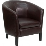 Brown LeatherSoft Barrel Shaped Guest Chair