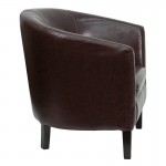 Brown LeatherSoft Barrel Shaped Guest Chair