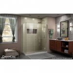 Unidoor-X 51 1/2 in. W x 30 3/8 in. D x 72 in. H Frameless Hinged Shower Enclosure in Brushed Nickel