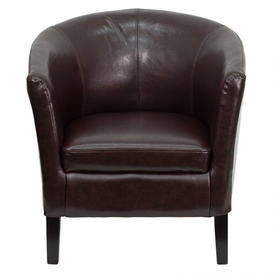 Brown LeatherSoft Barrel Shaped Guest Chair