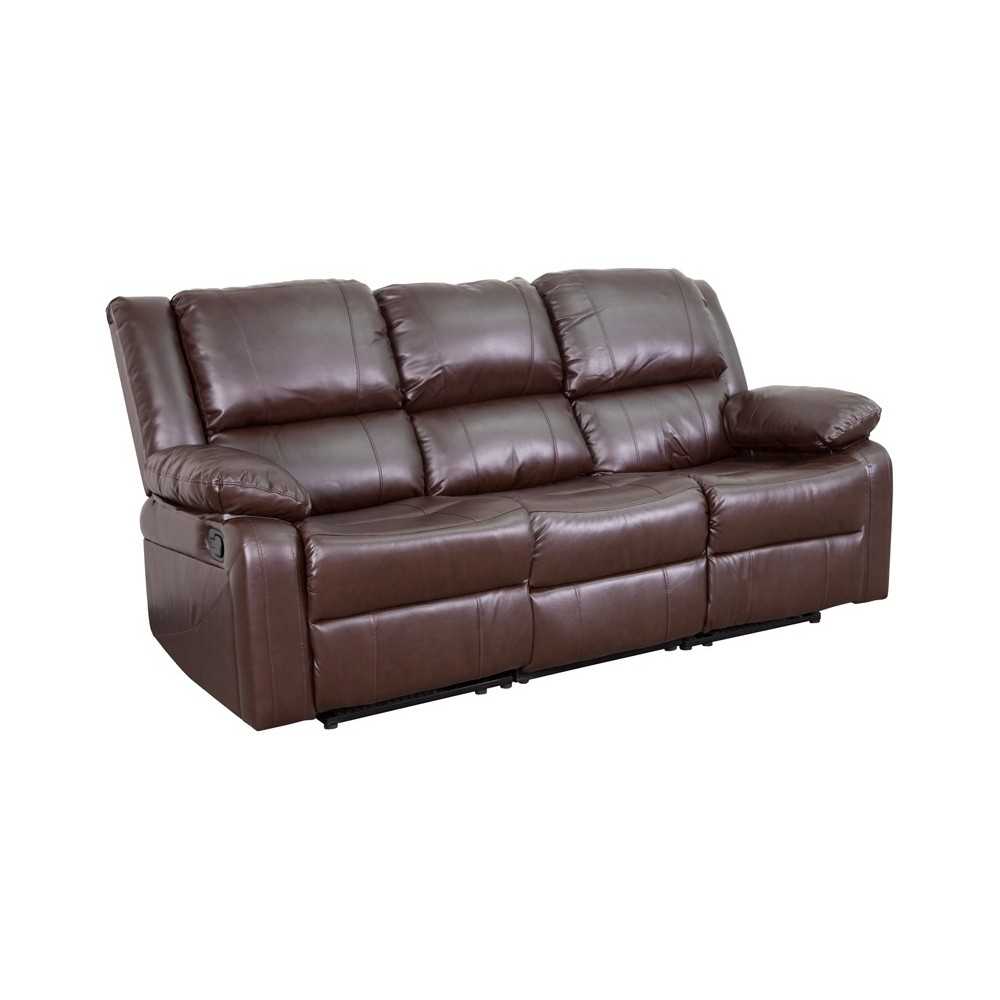 Harmony Series Brown LeatherSoft Sofa with Two Built-In Recliners Harmony Series Brown LeatherSoft Sofa with Two Built-In Recliners