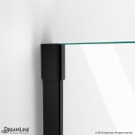 Unidoor-X 36 in. W x 30 3/8 in. D x 72 in. H Frameless Hinged Shower Enclosure in Satin Black