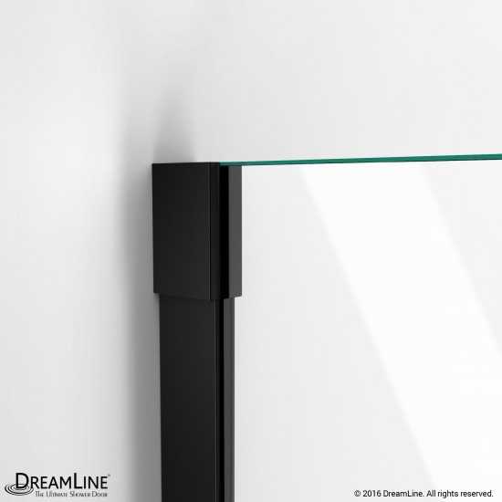 Unidoor-X 36 in. W x 30 3/8 in. D x 72 in. H Frameless Hinged Shower Enclosure in Satin Black