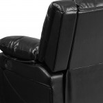 Harmony Series Black LeatherSoft Sofa with Two Built-In Recliners