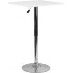 23.75'' Square Adjustable Height White Wood Table (Adjustable Range 33'' - 40.5'')