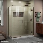 Unidoor-X 52 1/2 in. W x 34 3/8 in. D x 72 in. H Frameless Hinged Shower Enclosure in Oil Rubbed Bronze