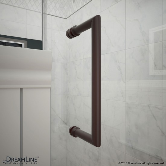 Unidoor-X 60 in. W x 34 3/8 in. D x 72 in. H Frameless Hinged Shower Enclosure in Oil Rubbed Bronze
