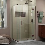 Unidoor-X 39 1/2 in. W x 34 3/8 in. D x 72 in. H Frameless Hinged Shower Enclosure in Oil Rubbed Bronze