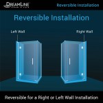 Unidoor-X 40 1/2 in. W x 30 3/8 in. D x 72 in. H Frameless Hinged Shower Enclosure in Chrome