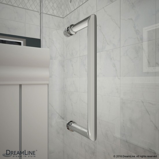 Unidoor-X 40 1/2 in. W x 30 3/8 in. D x 72 in. H Frameless Hinged Shower Enclosure in Chrome