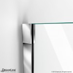 Unidoor-X 40 1/2 in. W x 30 3/8 in. D x 72 in. H Frameless Hinged Shower Enclosure in Chrome