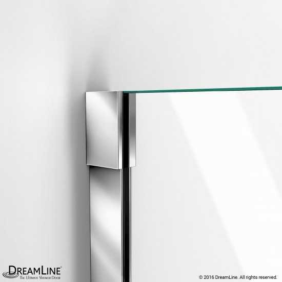 Unidoor-X 40 1/2 in. W x 30 3/8 in. D x 72 in. H Frameless Hinged Shower Enclosure in Chrome