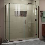 Unidoor-X 64 in. W x 34 3/8 in. D x 72 in. H Frameless Hinged Shower Enclosure in Oil Rubbed Bronze