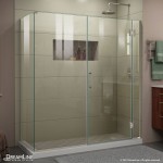 Unidoor-X 64 1/2 in. W x 30 3/8 in. D x 72 in. H Frameless Hinged Shower Enclosure in Brushed Nickel