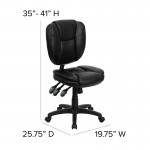 Mid-Back Black LeatherSoft Multifunction Swivel Ergonomic Task Office Chair with Pillow Top Cushioning