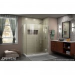 Unidoor-X 57 in. W x 30 3/8 in. D x 72 in. H Frameless Hinged Shower Enclosure in Chrome