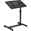 Black Adjustable Height Steel Mobile Computer Desk