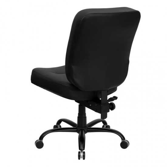 Big & Tall 400 lb. Rated Black LeatherSoft Executive Swivel Ergonomic Office Chair with Rectangle Back