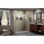 Unidoor-X 47 in. W x 34 3/8 in. D x 72 in. H Frameless Hinged Shower Enclosure in Brushed Nickel