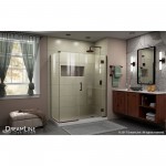 Unidoor-X 46 in. W x 34 3/8 in. D x 72 in. H Frameless Hinged Shower Enclosure in Oil Rubbed Bronze