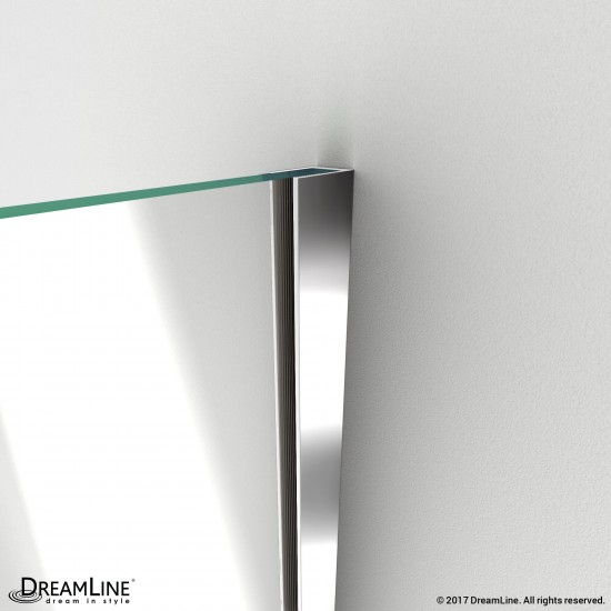 Unidoor-X 46 in. W x 34 3/8 in. D x 72 in. H Frameless Hinged Shower Enclosure in Oil Rubbed Bronze