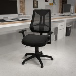 High Back Black Mesh Multifunction Swivel Ergonomic Task Office Chair with Adjustable Arms