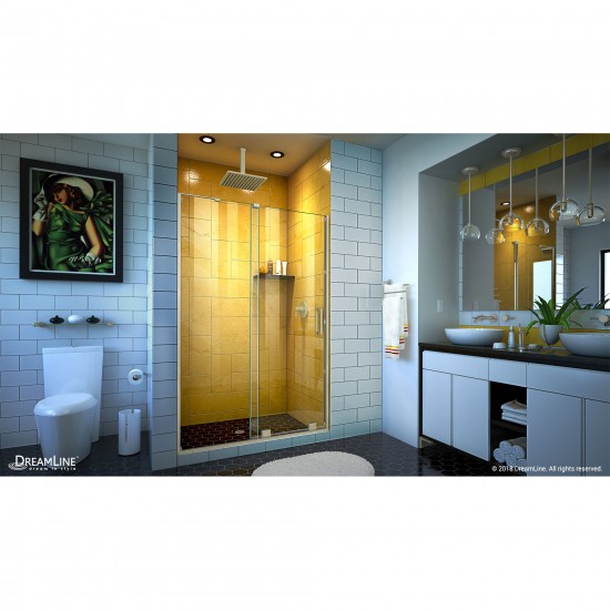 Mirage-Z 44-48 in. W x 72 in. H Frameless Sliding Shower Door in Brushed Nickel