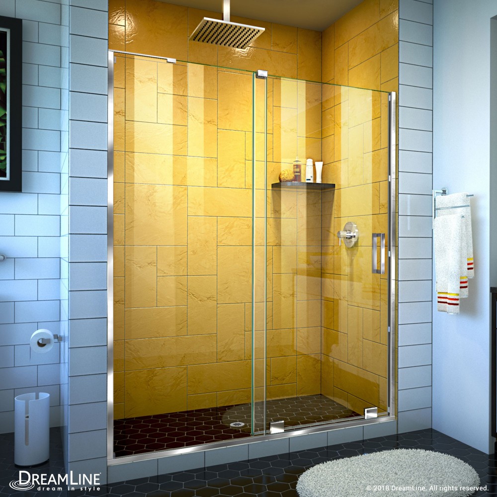 Mirage-Z 56-60 in. W x 72 in. H Frameless Sliding Shower Door in Chrome