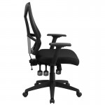 High Back Black Mesh Multifunction Swivel Ergonomic Task Office Chair with Adjustable Arms