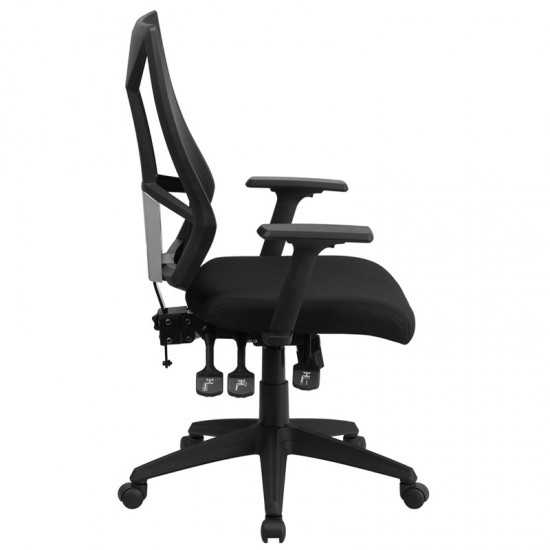 High Back Black Mesh Multifunction Swivel Ergonomic Task Office Chair with Adjustable Arms