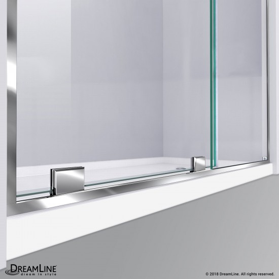 Mirage-Z 56-60 in. W x 72 in. H Frameless Sliding Shower Door in Chrome