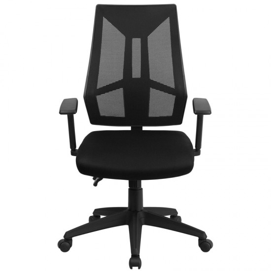 High Back Black Mesh Multifunction Swivel Ergonomic Task Office Chair with Adjustable Arms