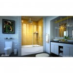 Mirage-Z 56-60 in. W x 58 in. H Frameless Sliding Tub Door in Brushed Nickel