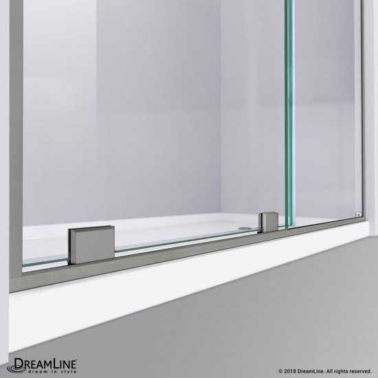 Mirage-Z 56-60 in. W x 58 in. H Frameless Sliding Tub Door in Brushed Nickel