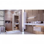 Linea Mira 34 in. W x 72 in. H Single Panel Frameless Shower Screen in Polished Stainless Steel