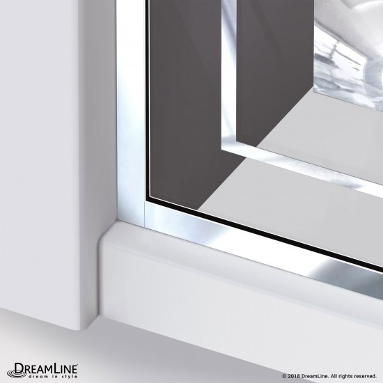 Linea Mira 34 in. W x 72 in. H Single Panel Frameless Shower Screen in Polished Stainless Steel