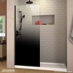 Linea Ombre 34 in. W x 72 in. H Single Panel Frameless Shower Screen in Satin Black