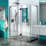 Quatra Plus 34 in. D x 46 in. W x 72 in. H Frameless Hinged Shower Enclosure in Oil Rubbed Bronze