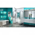 Quatra Plus 34 in. D x 46 in. W x 72 in. H Frameless Hinged Shower Enclosure in Oil Rubbed Bronze