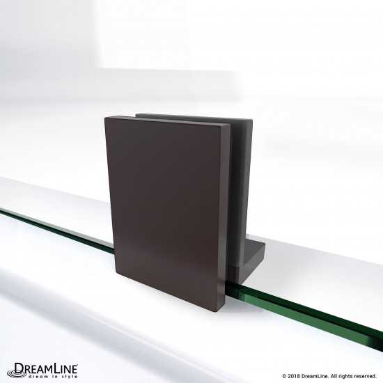 Quatra Plus 34 in. D x 46 in. W x 72 in. H Frameless Hinged Shower Enclosure in Oil Rubbed Bronze
